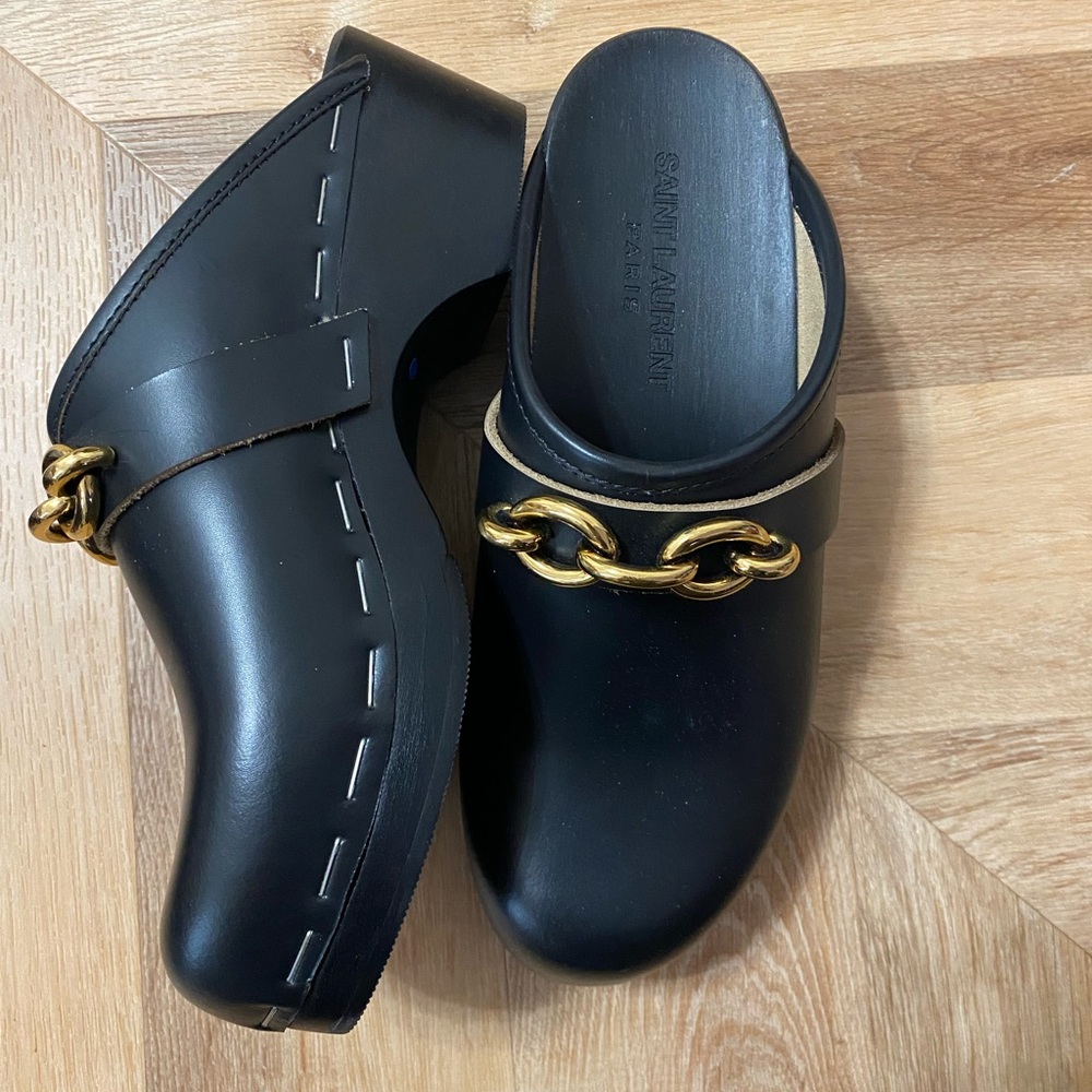 Saint Laurent Wmns Le Maillon Clogs sz 37.5